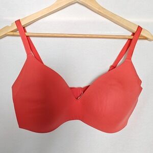Knix Revolution V-Neck Bra Wireless Seamless Coral Pink Orange Size 5
